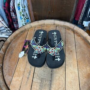 Black Beaded Women's Sandals